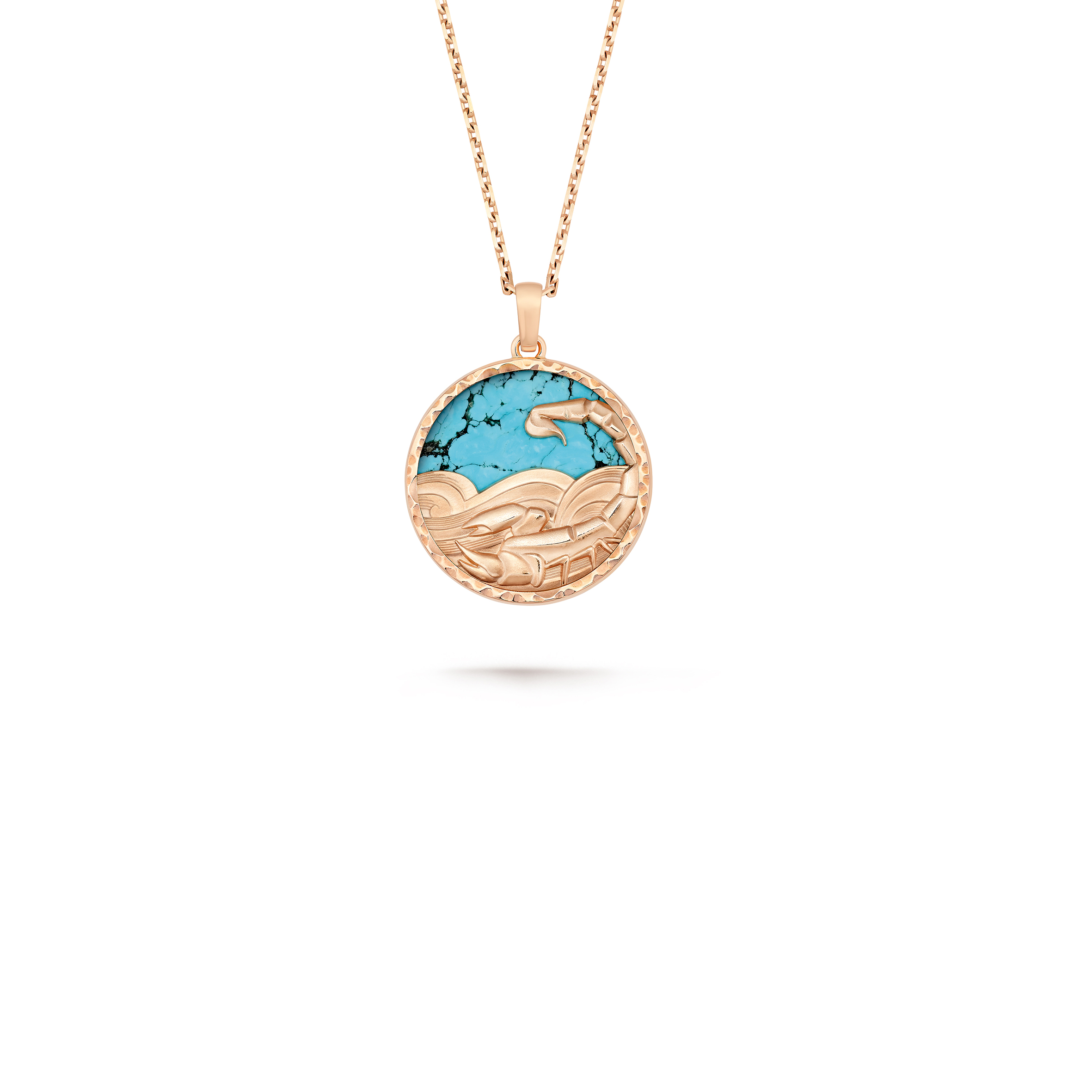 VAN CLEEF ARPELS ZODIAQUE LONG NECKLACE SCORPII (SCORPIO) - ROSE GOLD, TURQUOISE  VCARP9RH00